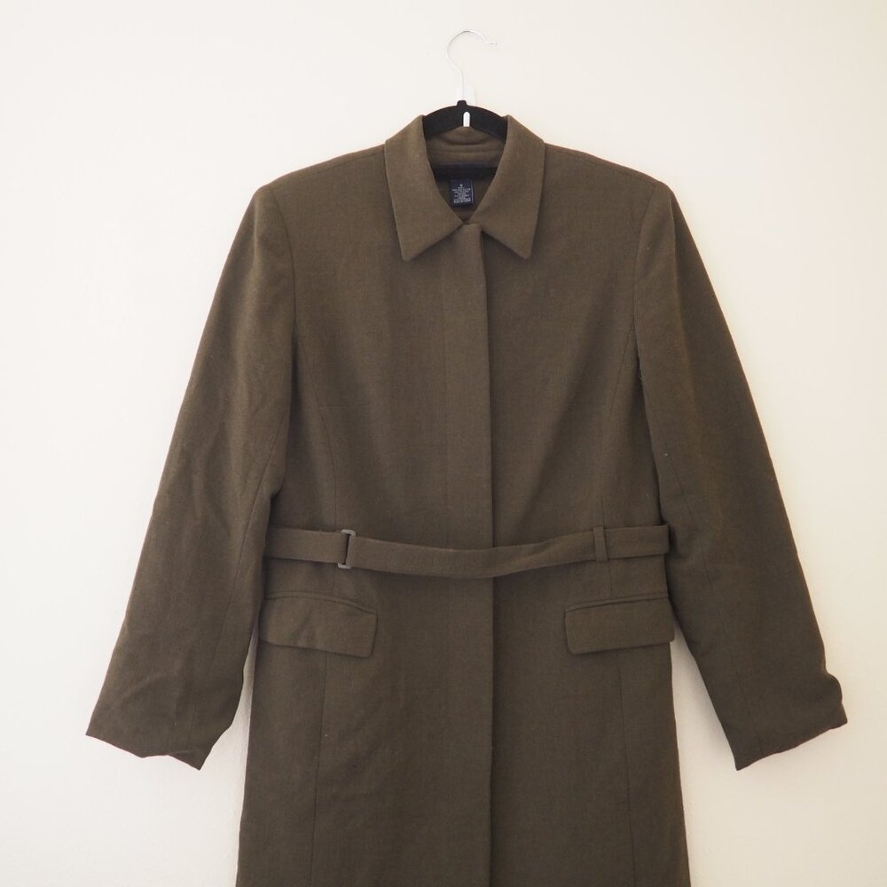 !! Vintage Ann Taylor Long Green Jacket sz 8 - Picture 2 of 7